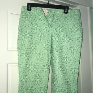 J Crew mint straight leg capri pants